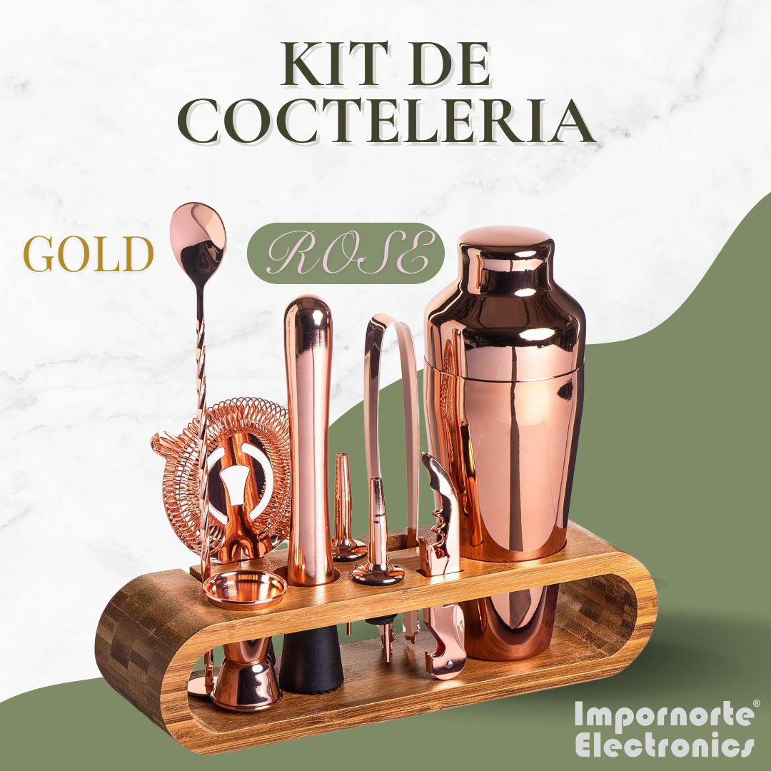 kit Coctelera gold rose