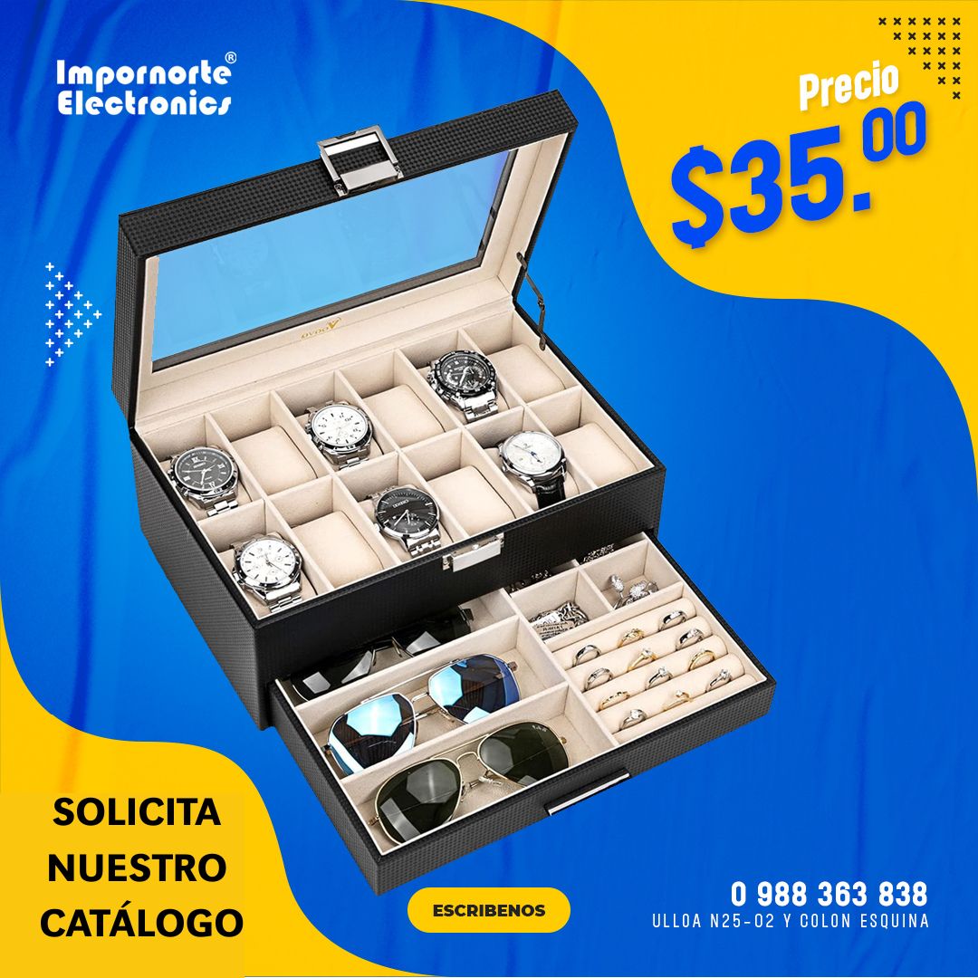 Joyero organizador de cajas de reloj para hombres y mujeres