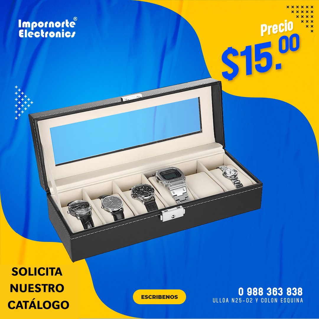 Estuche portarelojes 6 puestos
