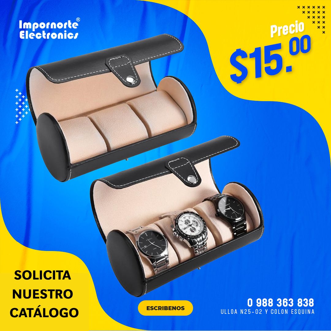 Estuche portarelojes 3 posiciones, perfecto para viajes
