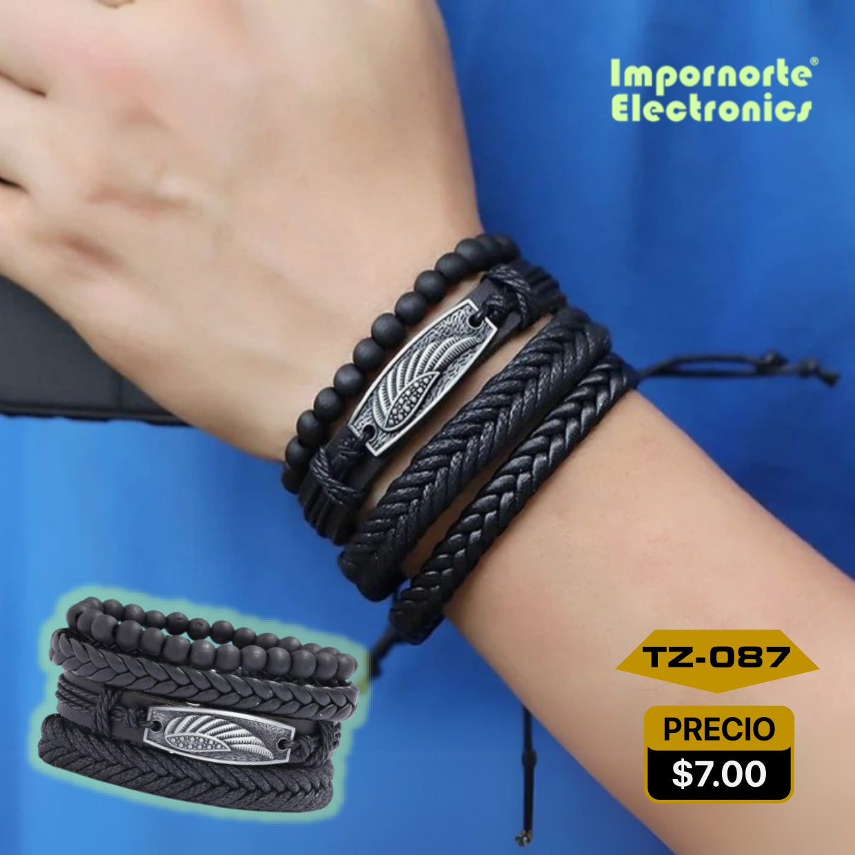Pulsera de Cuero Multicapa TZ-087