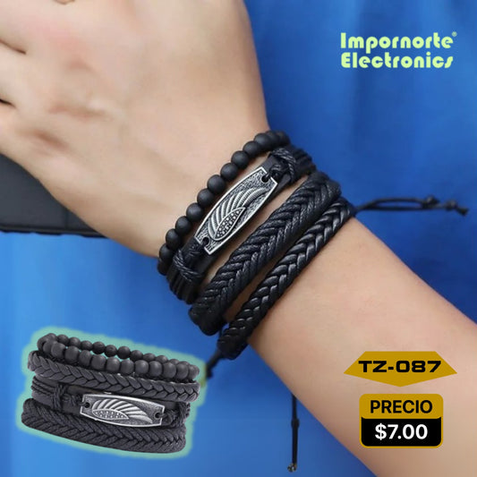 Pulsera de Cuero Multicapa TZ-087