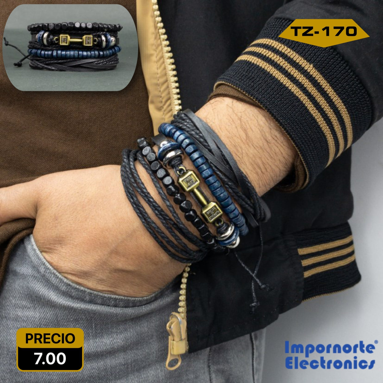 Pulsera de Cuero  Multicapa