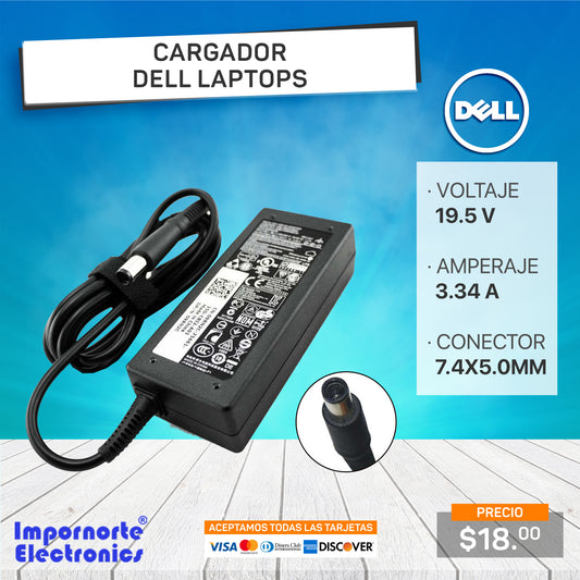 Cargador Dell 19.5v 3.34A 7.4*5.0mm