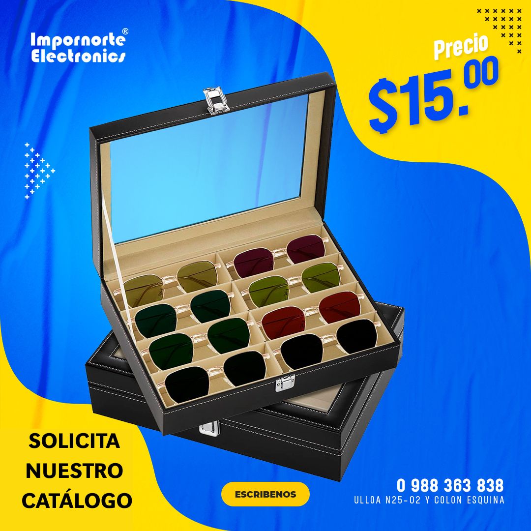 Caja Organizadora de lentes o gafas de sol 8 puestos