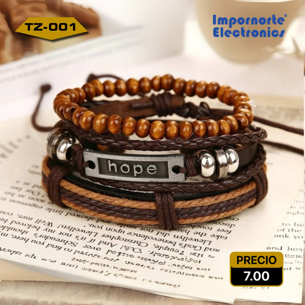 Pulsera de Cuero Multicapa