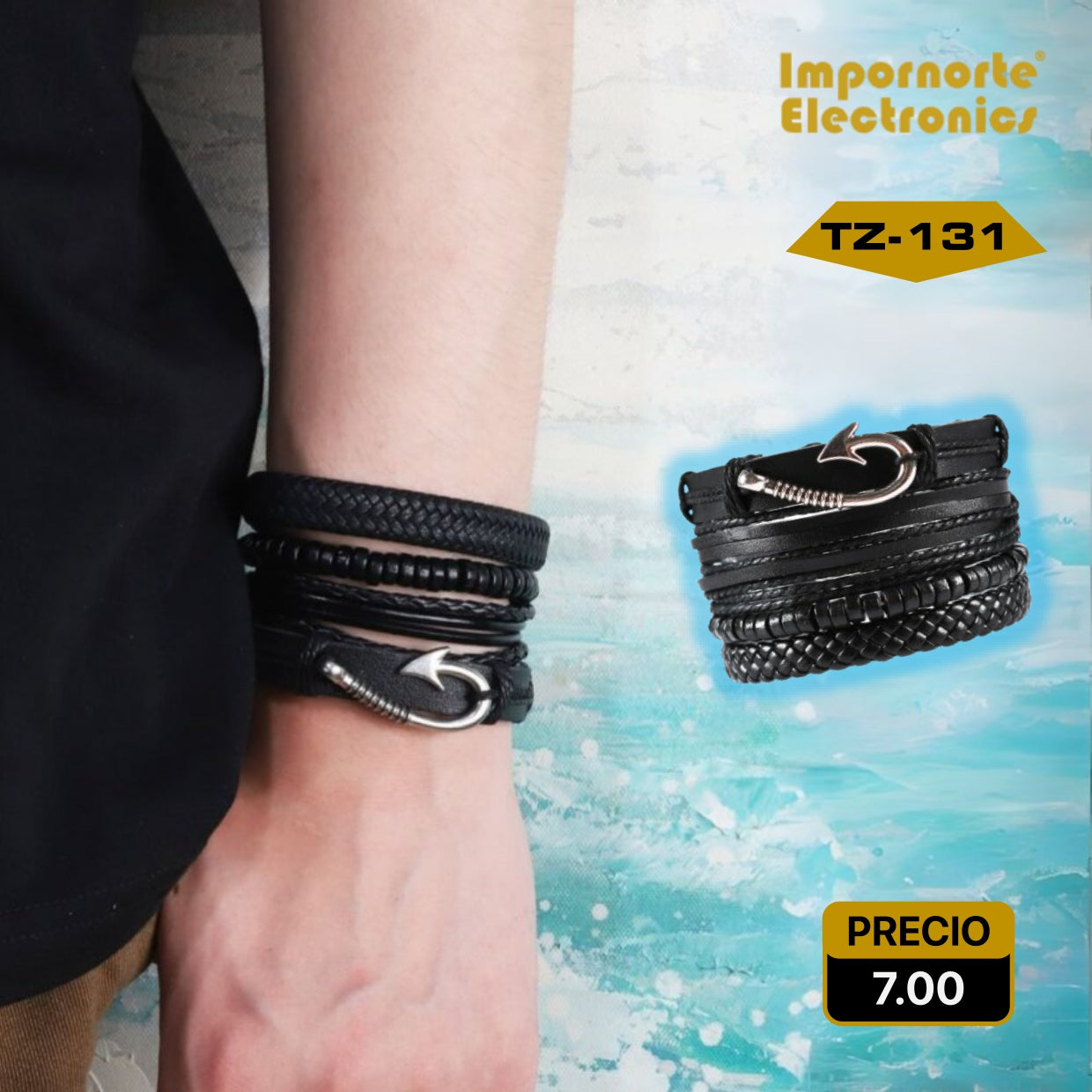 Pulsera de Cuero Multicapa